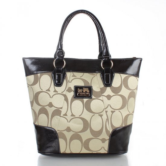 Coach Logo In Monogram Medium Apricot Totes FDT | Women - Click Image to Close